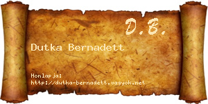 Dutka Bernadett névjegykártya