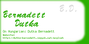 bernadett dutka business card